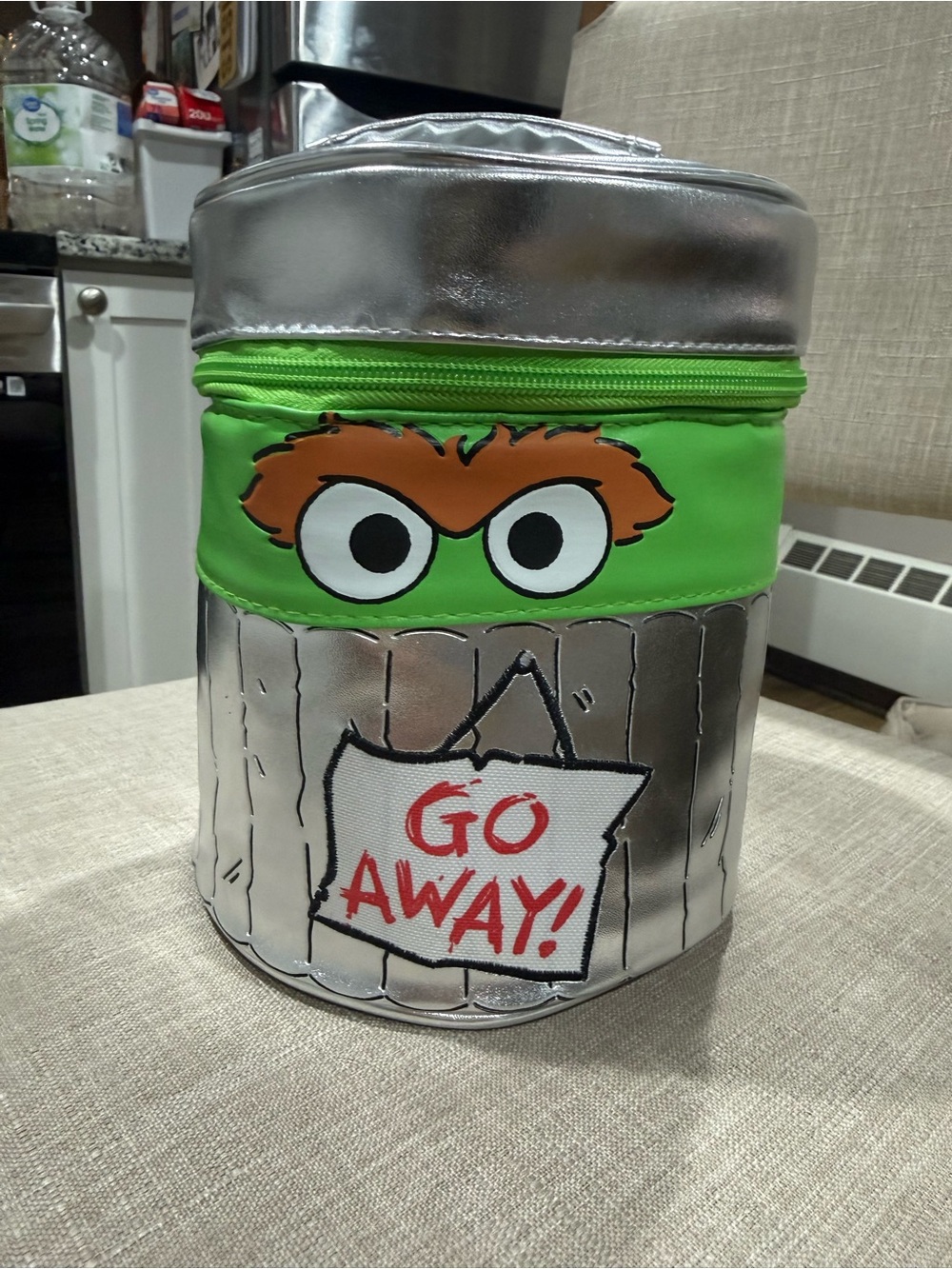 Sesame Street Silver & Green Oscar the Grouch Insulated Lunch Bag